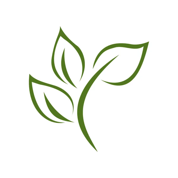 Nature Vert Feuille Logo Illustration Vecteur Icône Sur Fond Blanc — Image vectorielle