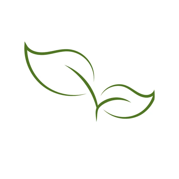 Природа Зеленый Лист Логотип Иллюстрации Вектор Значок Белом Фоне — стоковый вектор