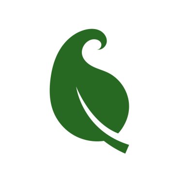 Beyaz arkaplanda doğa yeşil yaprak logosu illüstrasyon vektör simgesi