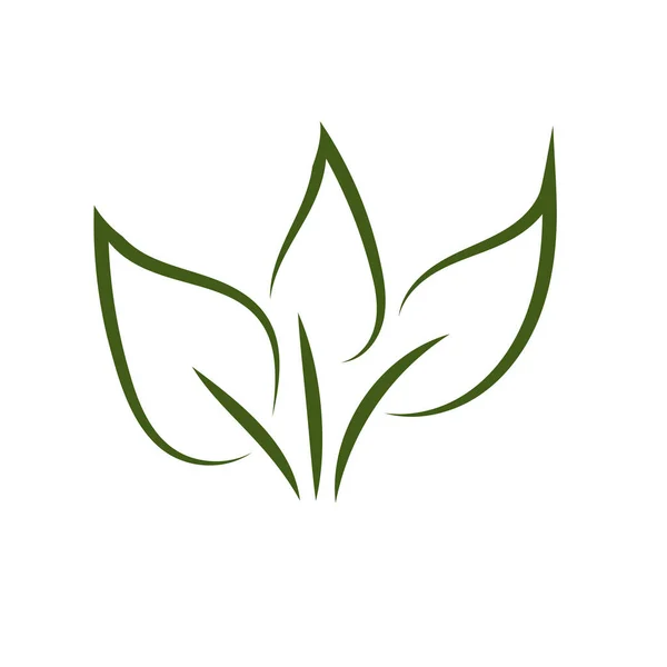 Naturaleza Verde Hoja Logo Ilustración Vector Icono Sobre Fondo Blanco — Archivo Imágenes Vectoriales