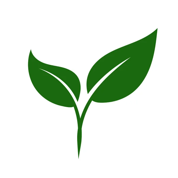 Natureza Verde Folha Logotipo Ilustração Vetor Ícone Fundo Branco —  Vetores de Stock