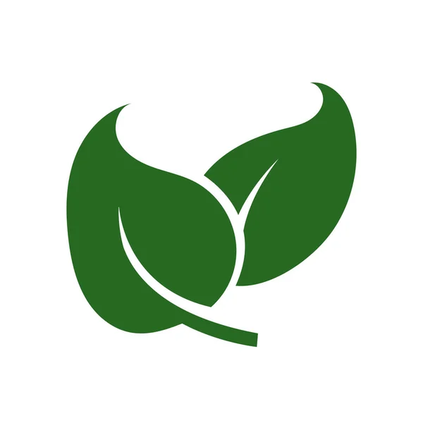 Natureza Verde Folha Logotipo Ilustração Vetor Ícone Fundo Branco — Vetor de Stock