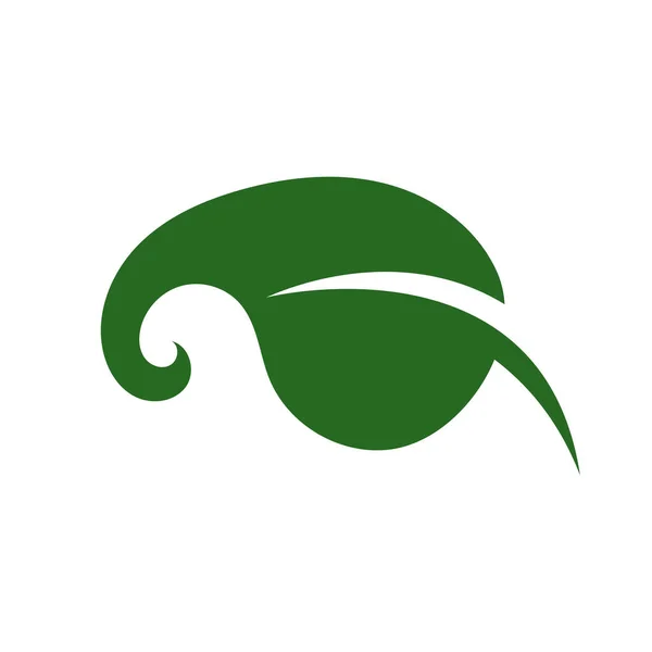 Logo Daun Hijau Alam Gambar Ikon Vektor Pada Latar Belakang - Stok Vektor