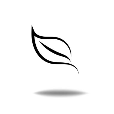 Beyaz arkaplanda doğa yaprağı logosu illüstrasyon vektör simgesi