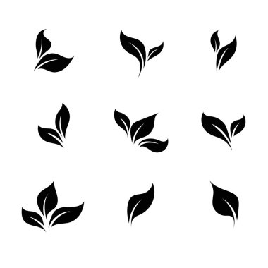 Beyaz arkaplanda doğa yaprağı logosu illüstrasyon vektör simgesi