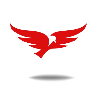 Tarzlı kırmızı kuş çizimi. Kırmızı kuş logosu veya sembol.