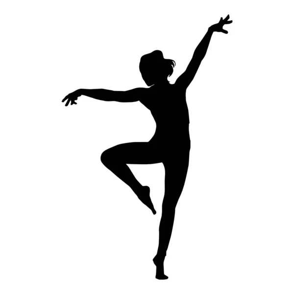 Silhouette Woman Doing Ballet Dance Pose Ballerina Pose Silhouette — Stock Vector