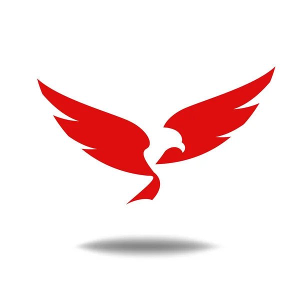 Stilisierte Rote Vogel Illustration Rotes Vogel Logo Oder Symbol — Stockvektor