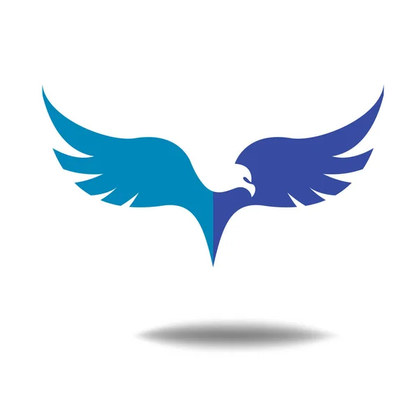 Stilisierte Blaue Vogelillustration Blaues Vogel Logo Oder Symbol — Stockvektor