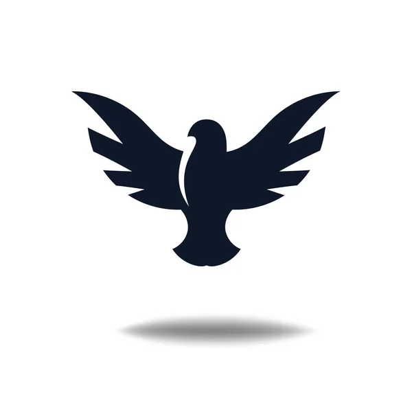 Silhueta Uma Forma Pássaro Estilizada Logotipo Símbolo Pássaro Voador — Vetor de Stock