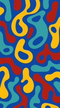 Blob şekli veya eğrileri ve noktaları olan soyut arkaplan veya duvar kağıdı dikey yönelimi.