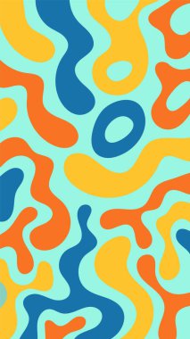 Blob şekli veya eğrileri ve noktaları olan soyut arkaplan veya duvar kağıdı dikey yönelimi.