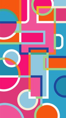 dikdörtgen ve daireler şekilli soyut geometrik arkaplan.