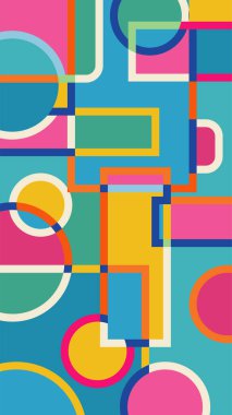 dikdörtgen ve daireler şekilli soyut geometrik arkaplan.