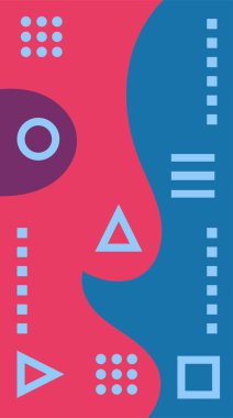 kıvrımlı şekiller ve geometrik süslemelerle soyut arkaplan.