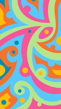 Sanatsal girdaplar ve eğrilerle soyut arkaplan.