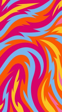 Kavisli alev şekilli soyut bir arkaplan. Alevli eğrileri olan soyut duvar kağıdı.