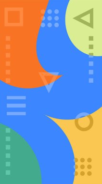 kıvrımlı şekiller ve geometrik süslemelerle soyut arkaplan.