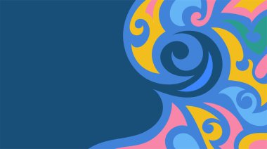 Sanatsal girdaplar ve eğrilerle soyut arkaplan.