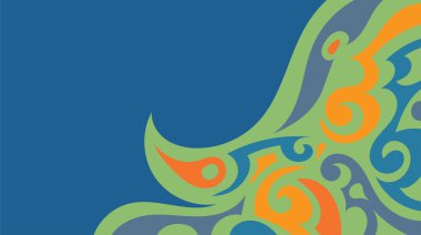 Sanatsal girdaplar ve eğrilerle soyut arkaplan.