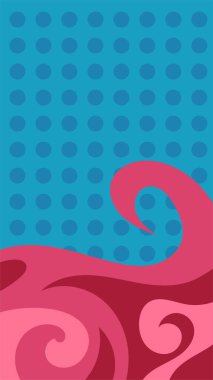 Girdaplı kıvrımlı ve noktalı soyut arkaplan.