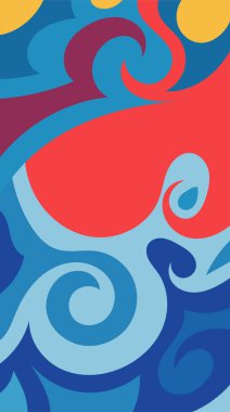 girdapları ve eğrileri olan soyut dikey arkaplan