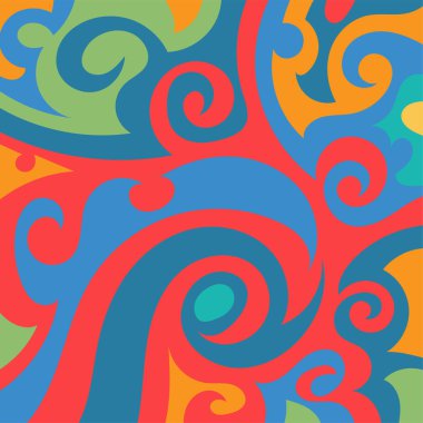 Sanatsal girdaplar ve eğrilerle soyut arkaplan.