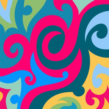 Sanatsal girdaplar ve eğrilerle soyut arkaplan.