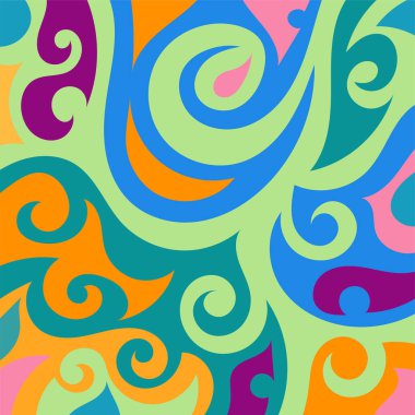 Sanatsal girdaplar ve eğrilerle soyut arkaplan.