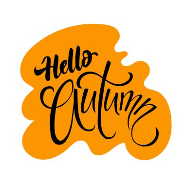 Merhaba sonbahar yazı tipografisi Kart tasarımı için hat harfi.