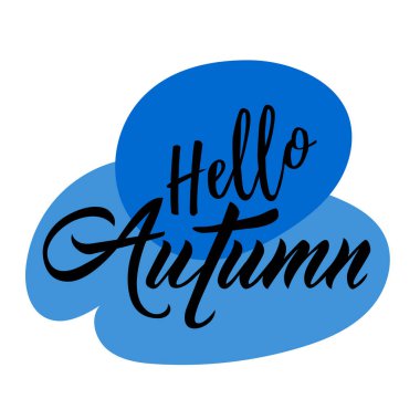 Merhaba sonbahar yazı tipografisi Kart tasarımı için hat harfi.