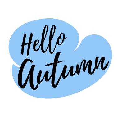 Merhaba sonbahar yazı tipografisi Kart tasarımı için hat harfi.