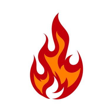 Ateş vektör illüstrasyonu. renkli ateş alevi çizgi film çizimi.