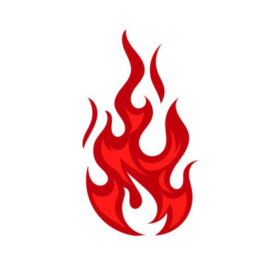 Ateş vektör illüstrasyonu. renkli ateş alevi çizgi film çizimi.