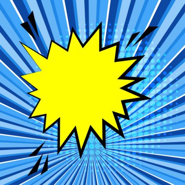 Patlama arkaplanı olan metin alanı. Bağır ya da ses efekti arka planında retro pop sanatını hisset. alıntı ya da alıntı posteri.