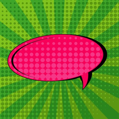 Retro pop sanat çizgileri olan metin balonu arka planda patladı. Eski renk arkaplanı olan metin baloncuğu kopyalama alanı.