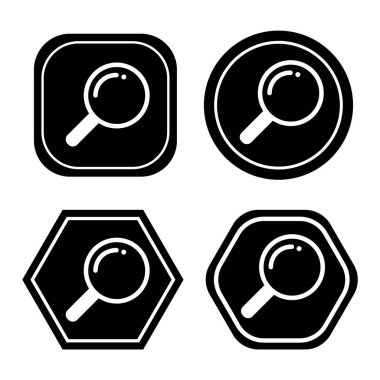 döngü lensi sembolü. Büyüteç simgesi. araştırma veya gözlem sembolü.