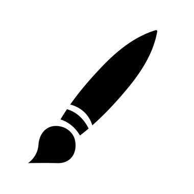 Boya fırçası sembolü. Dijital görüntüleme veya uygulama simgesi düzenleme. Kaligrafi aracı sembolü. resim yazılım simgesi.