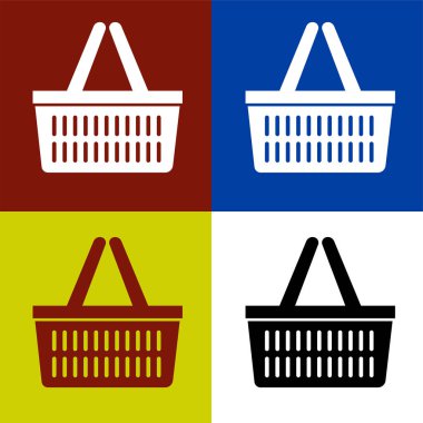 Alışveriş sepeti sembolü. Alıcı arabası ikonu. Müşteri işareti.