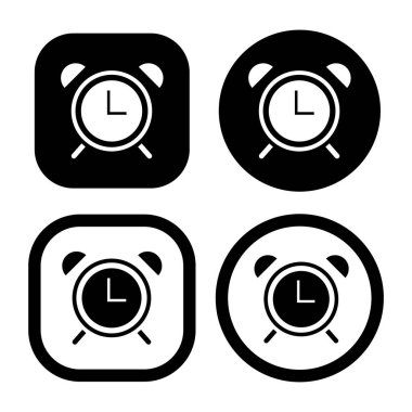 Alarm saat vektörü simgesi beyaz arkaplanda izole edilmiş, basit satır ana hatları biçimi, alarm saati çalan ikon modern tasarım