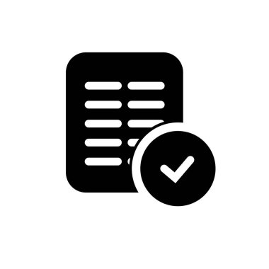 Doğrulanmış belge sembolü. onaylanmış belge dosya simgesi veya logosu.