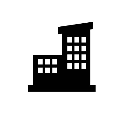 Silüet ya da katlı bir binanın sembolü. Bina ikonu ya da logosu. Apartman logosu veya sembol.