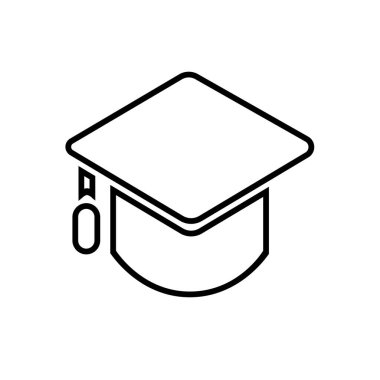 Mezuniyet sembolü beyaz arkaplanda düzenlenebilir renk şablonu. akademik başlık simgesi vektör işaretleri grafik ve web tasarımı için izole.