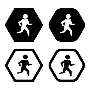 vektör simgesi çizimi çalıştırılıyor. İnsanlar sembol tasarımı yapar. beyaz arkaplanda izole