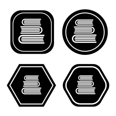 Okumak için kitap yığınları, eğitim için kitap yığınları. Edebiyat seti, sözlükler, ansiklopediler, yer imli planlamacılar. Simge vektör illüstrasyonu