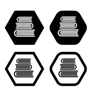Okumak için kitap yığınları, eğitim için kitap yığınları. Edebiyat seti, sözlükler, ansiklopediler, yer imli planlamacılar. Simge vektör illüstrasyonu