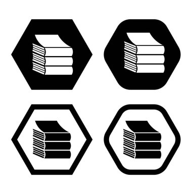 Okumak için kitap yığınları, eğitim için kitap yığınları. Edebiyat seti, sözlükler, ansiklopediler, yer imli planlamacılar. Simge vektör illüstrasyonu