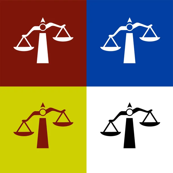 Scales Icon Principle Justice Moral Code Honesty — Stock Vector