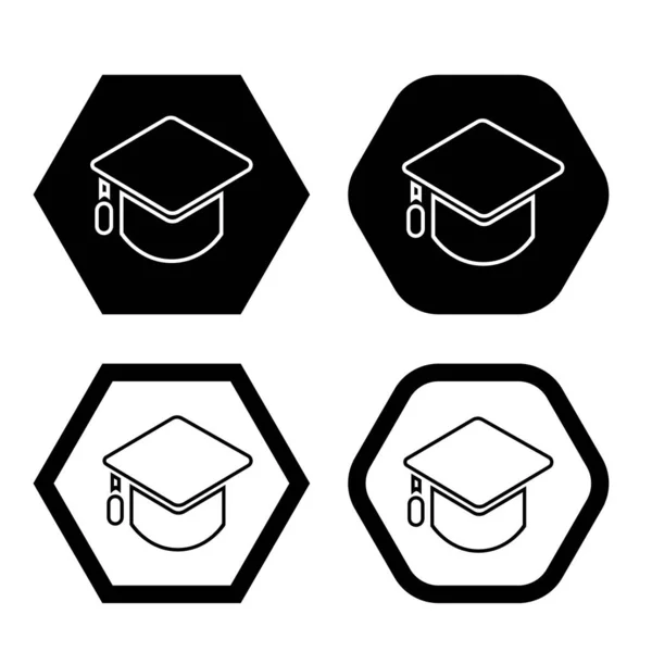 Afgestudeerde Cap Symbool Template Kleur Bewerkbaar Witte Achtergrond Academische Cap — Stockvector