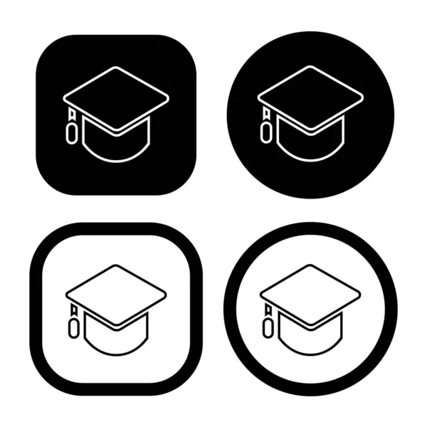 Afgestudeerde Cap Symbool Template Kleur Bewerkbaar Witte Achtergrond Academische Cap — Stockvector